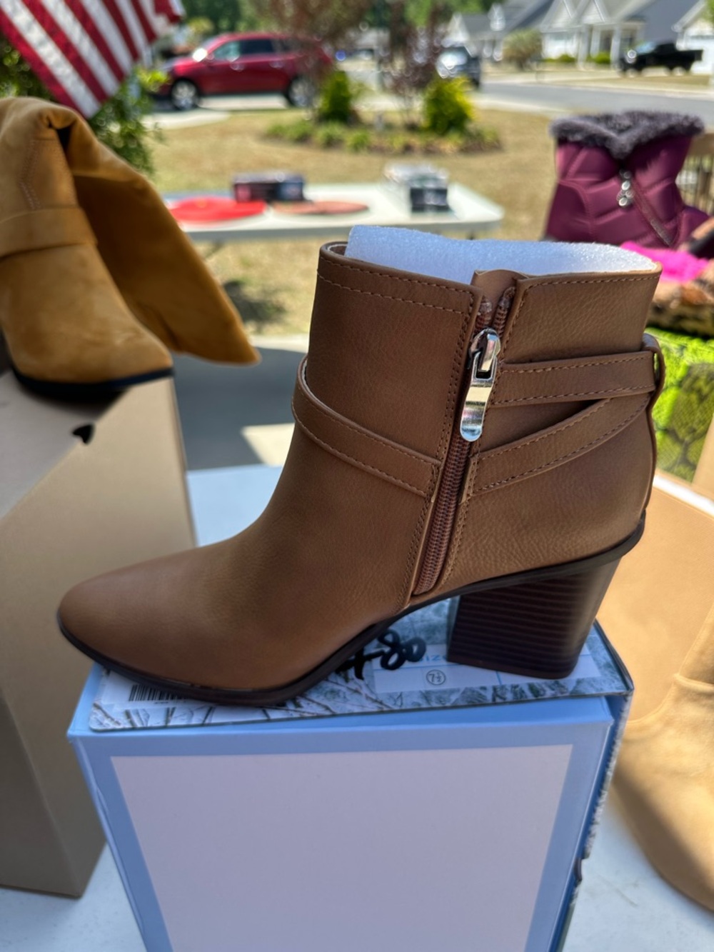 Women's Tan Chelsea Ankle Boot with Side Zip